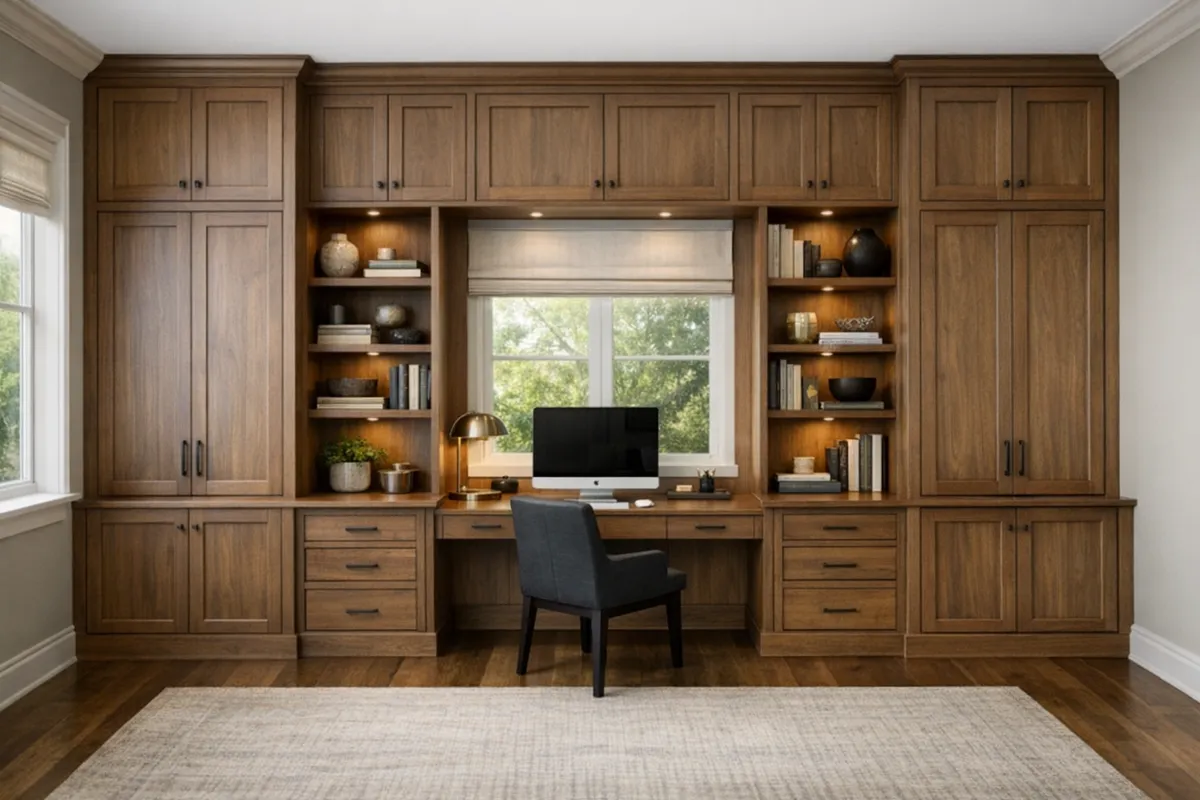 Custom cabinetry home office built-in project in Dallas-Fort Worth