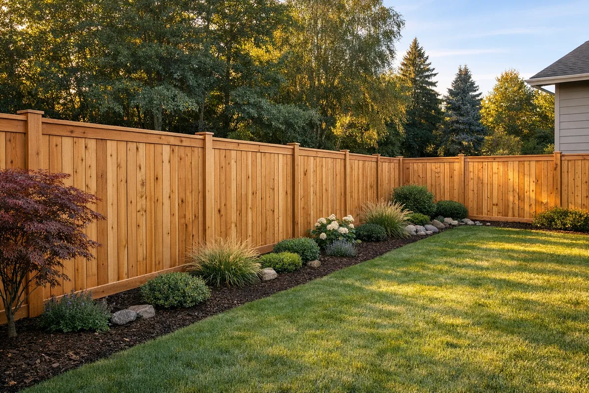 Residential cedar privacy fence installation project in Dallas-Fort Worth