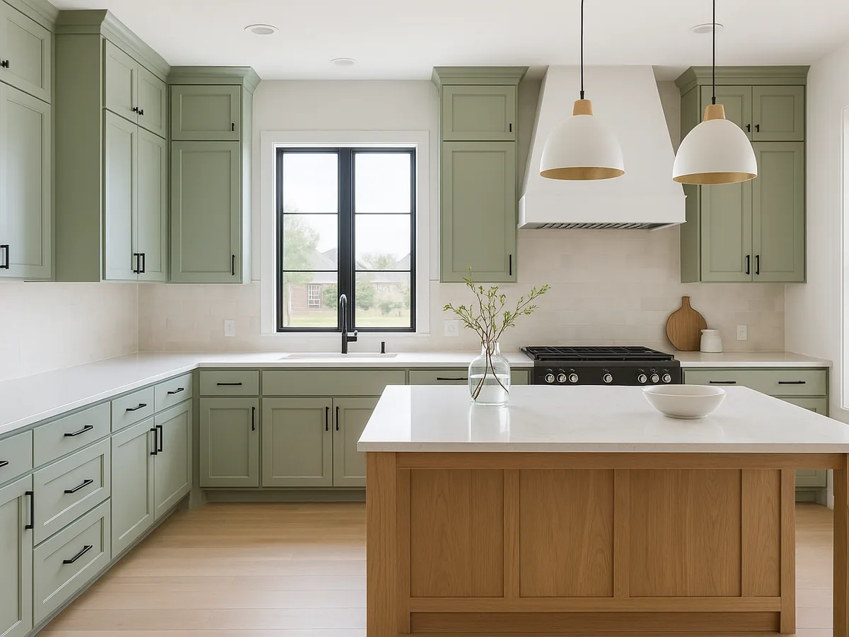Sage green kitchen remodel photo