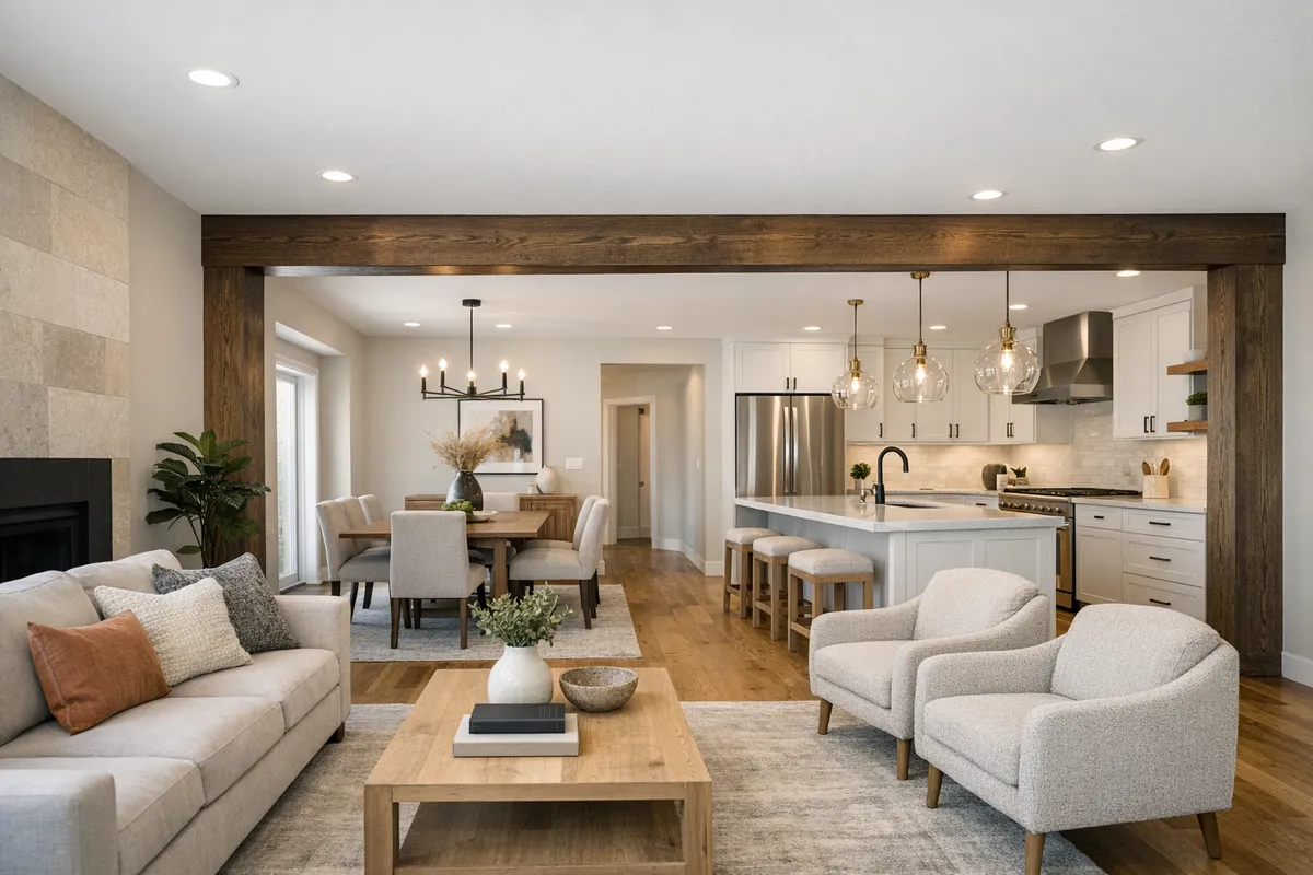 Whole-home renovation project with open concept layout in Dallas-Fort Worth