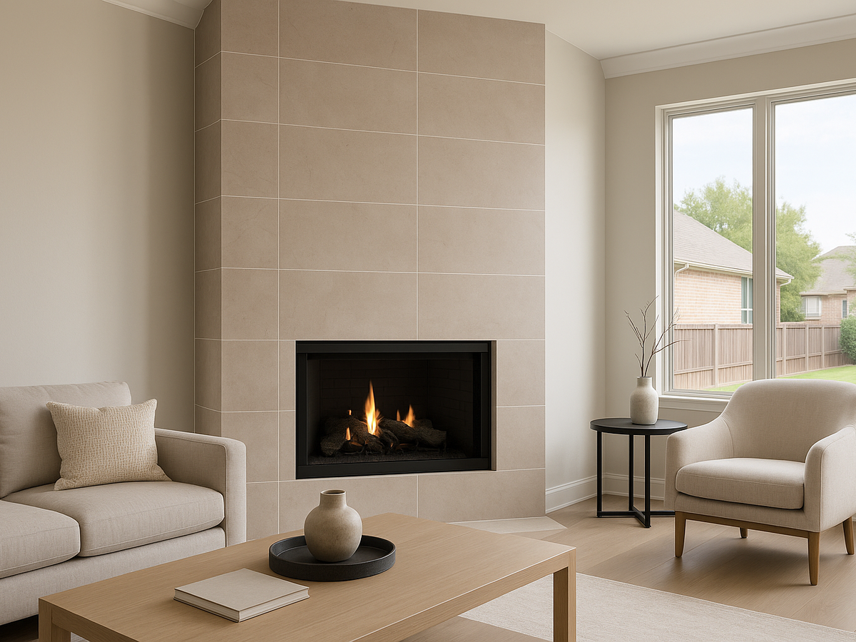 Fireplace surround tile installation in DFW