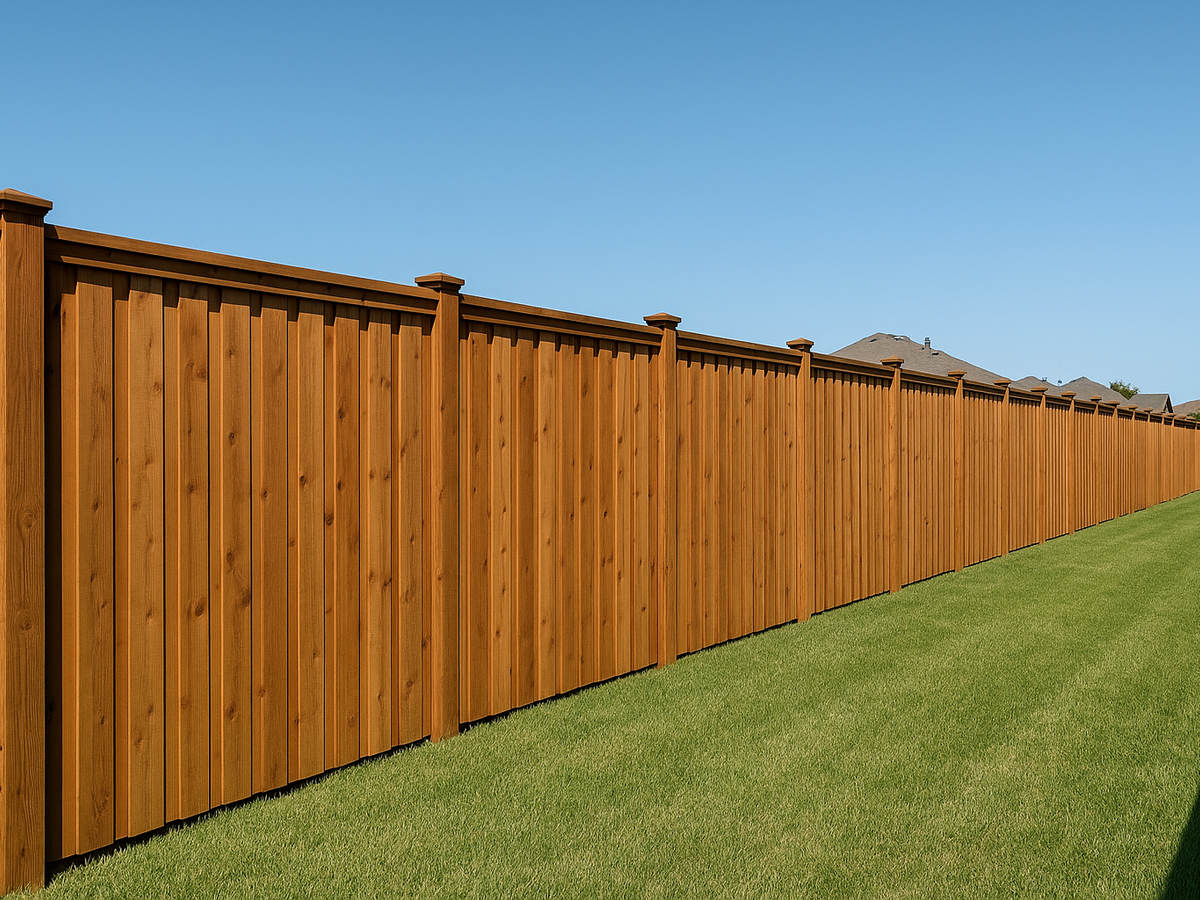 Cedar privacy fence run