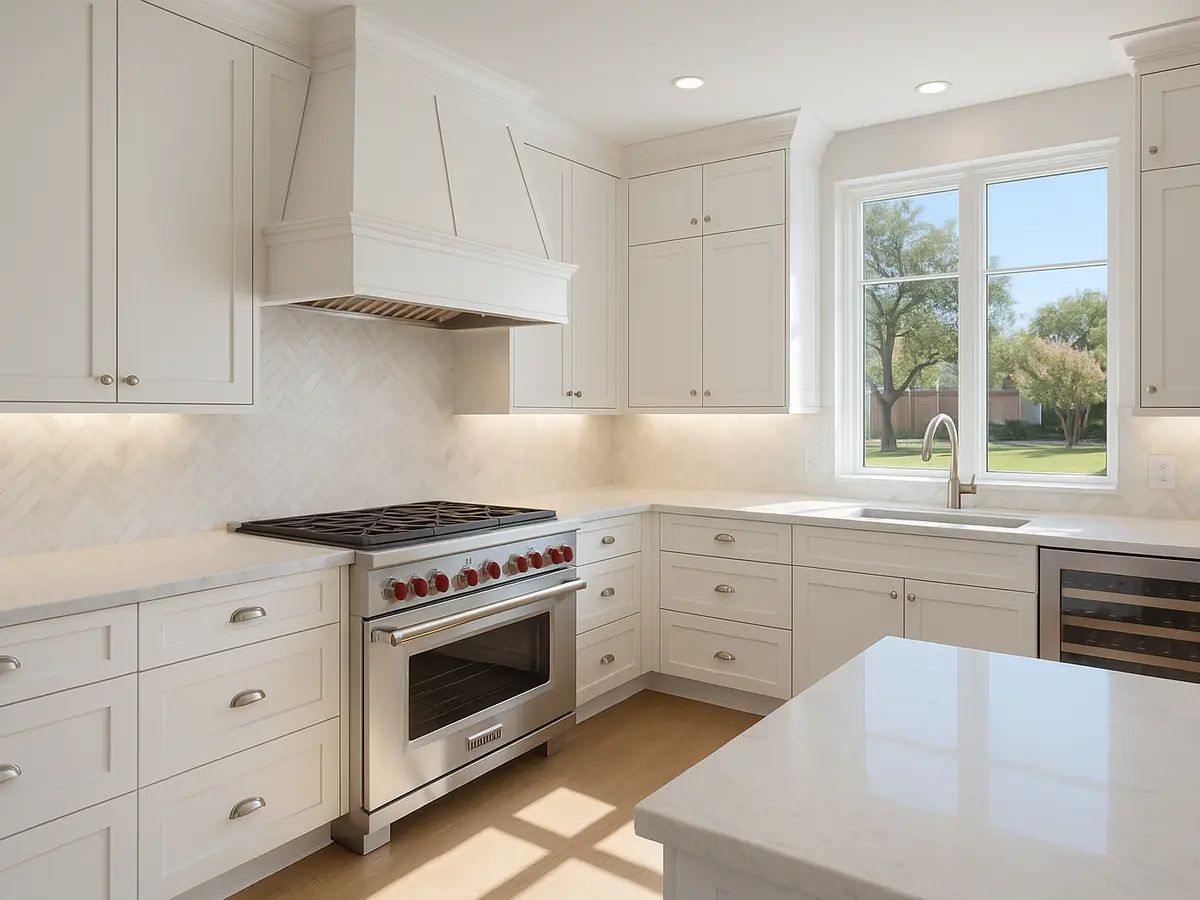Custom kitchen remodel with bright finishes and tailored storage